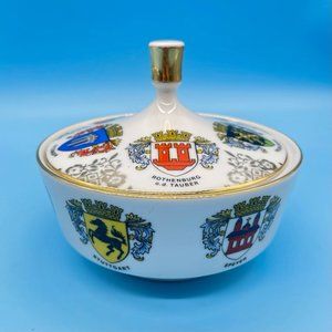 Vtg PMR Jaeger & Co. Casserole Candy/Nut Dish Bavaria Germany City Coat of Arms